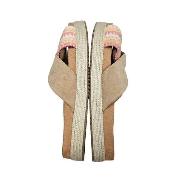 Toms Womens Espadrille Woven Platform Sandals Size 10 Beige Multicolor Slide‎ on - Picture 11 of 12